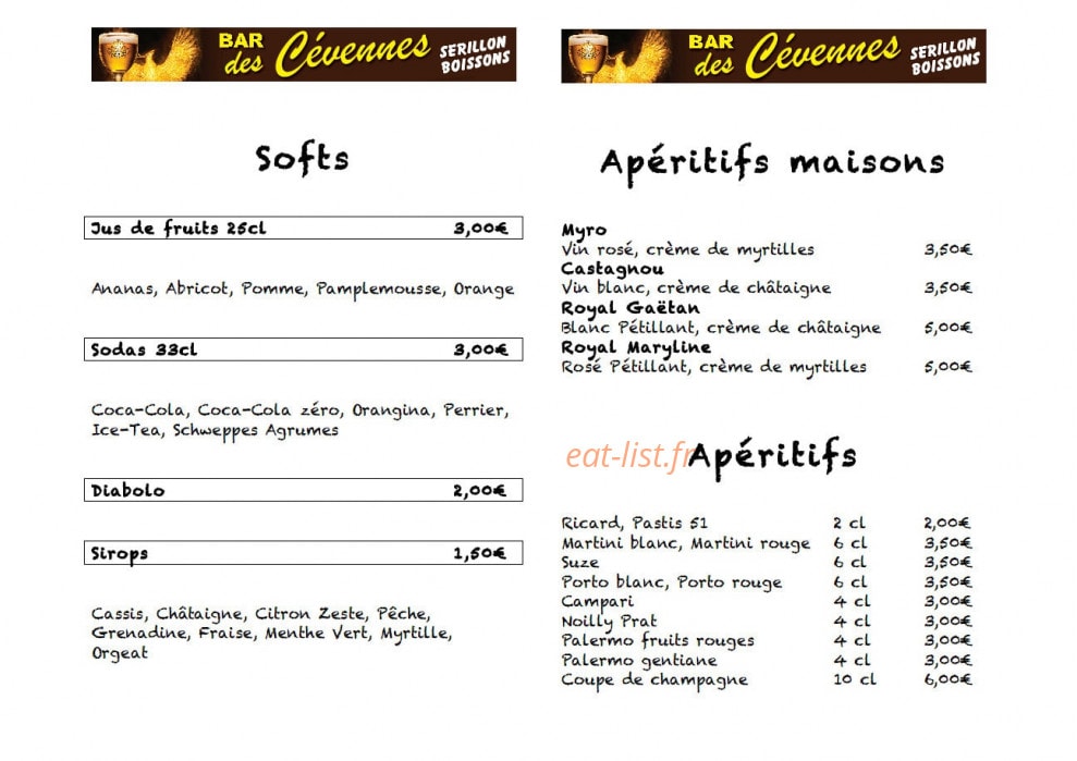Hôtel des Cévennes — carte page 8