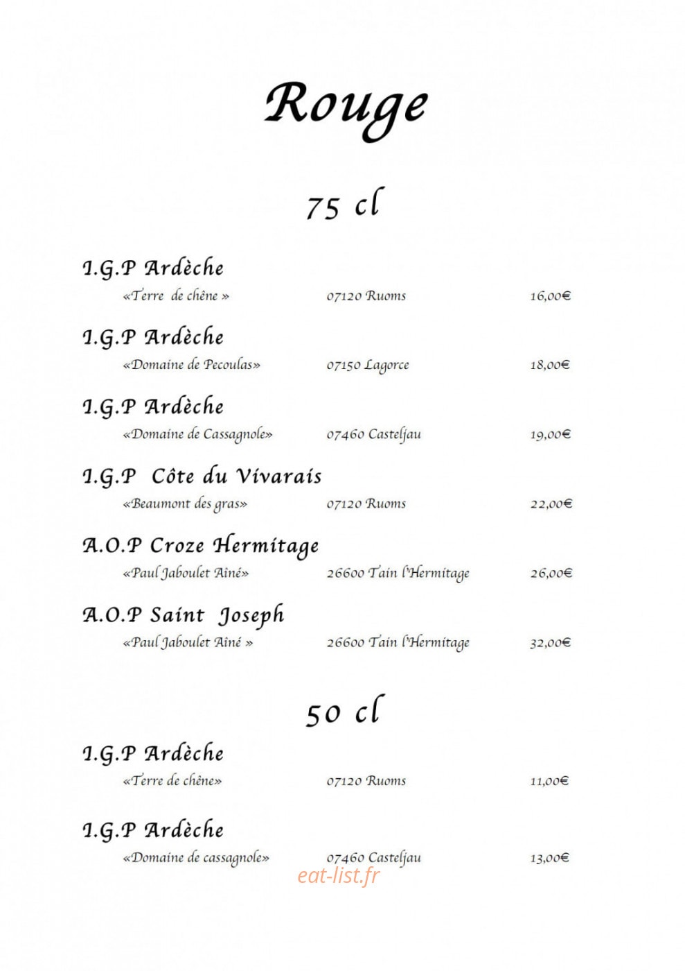 Hôtel des Cévennes — carte page 14