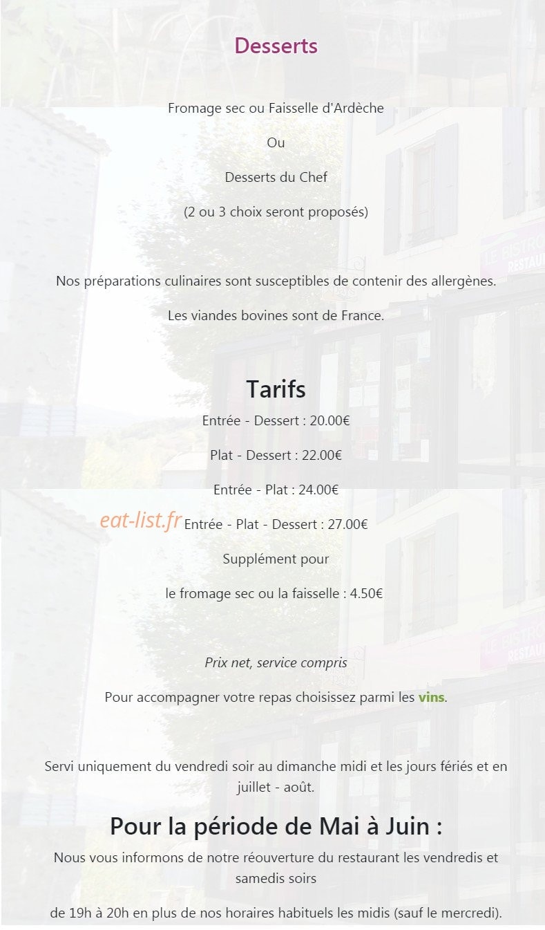 Le bistrot de saint jean — carte page 3
