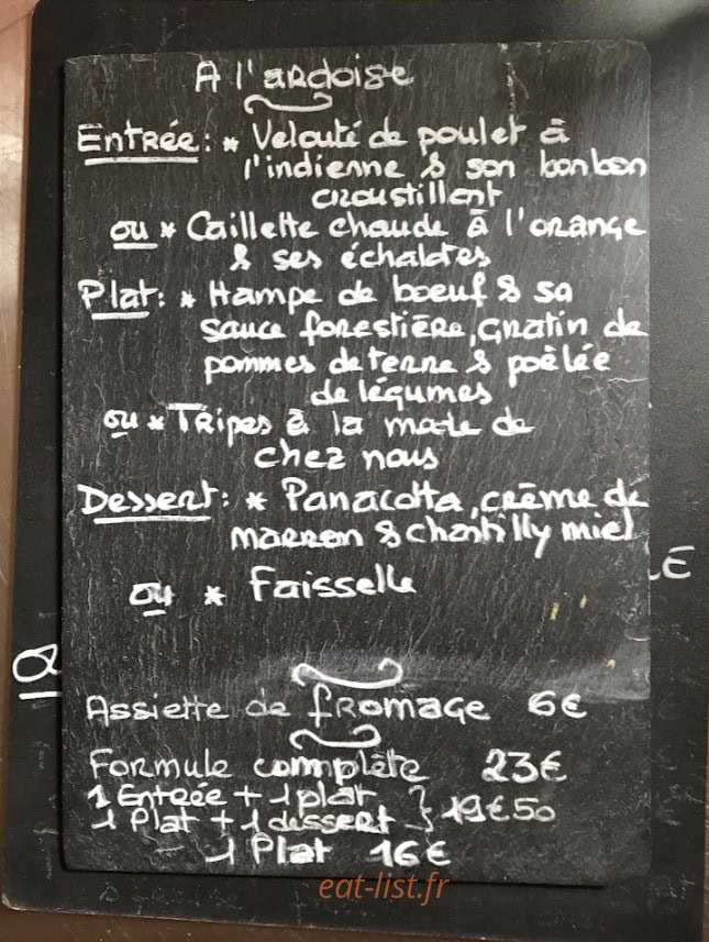 La Terrasse du carré des maitres — carte page 1