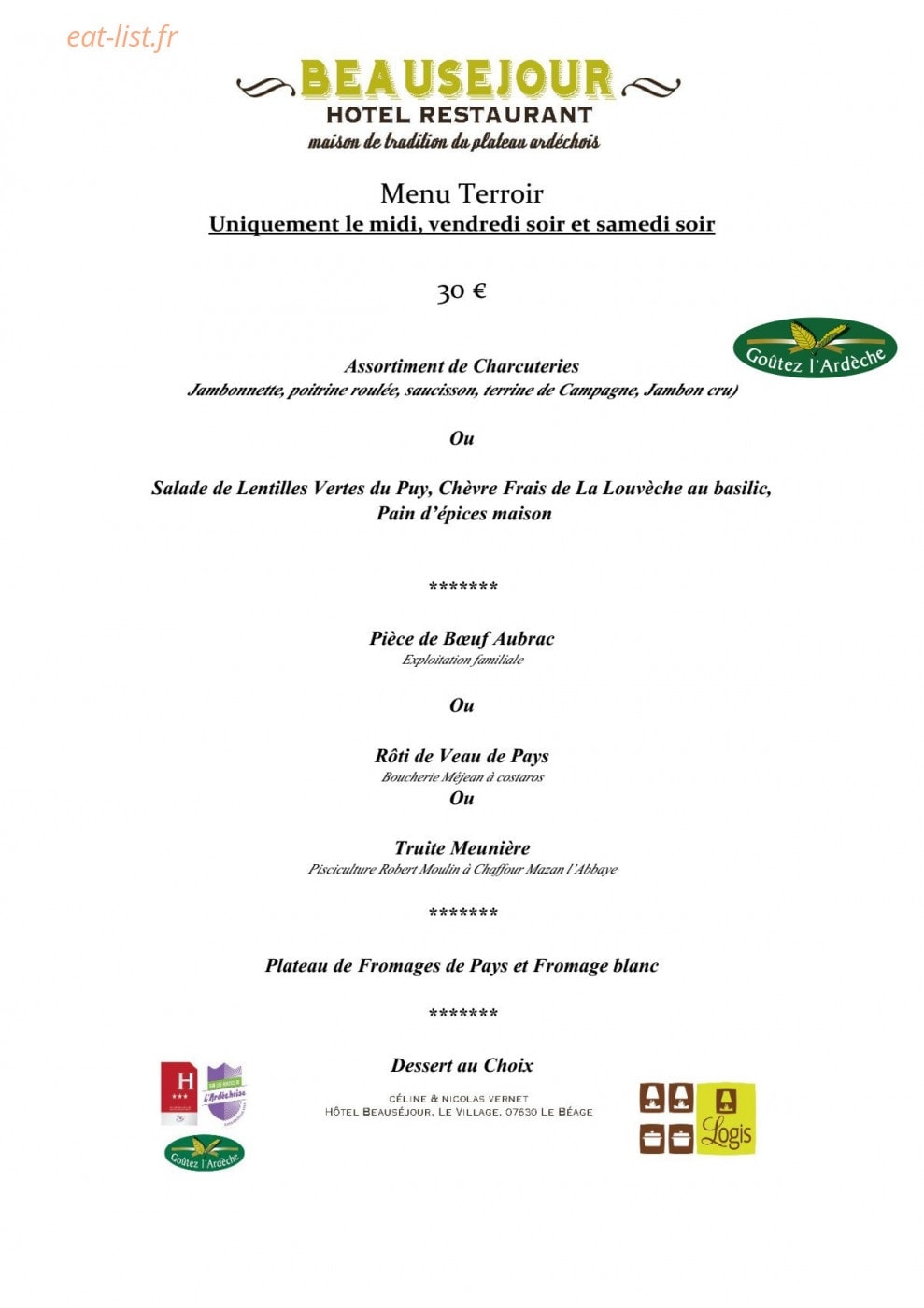 Beausejour — carte page 1