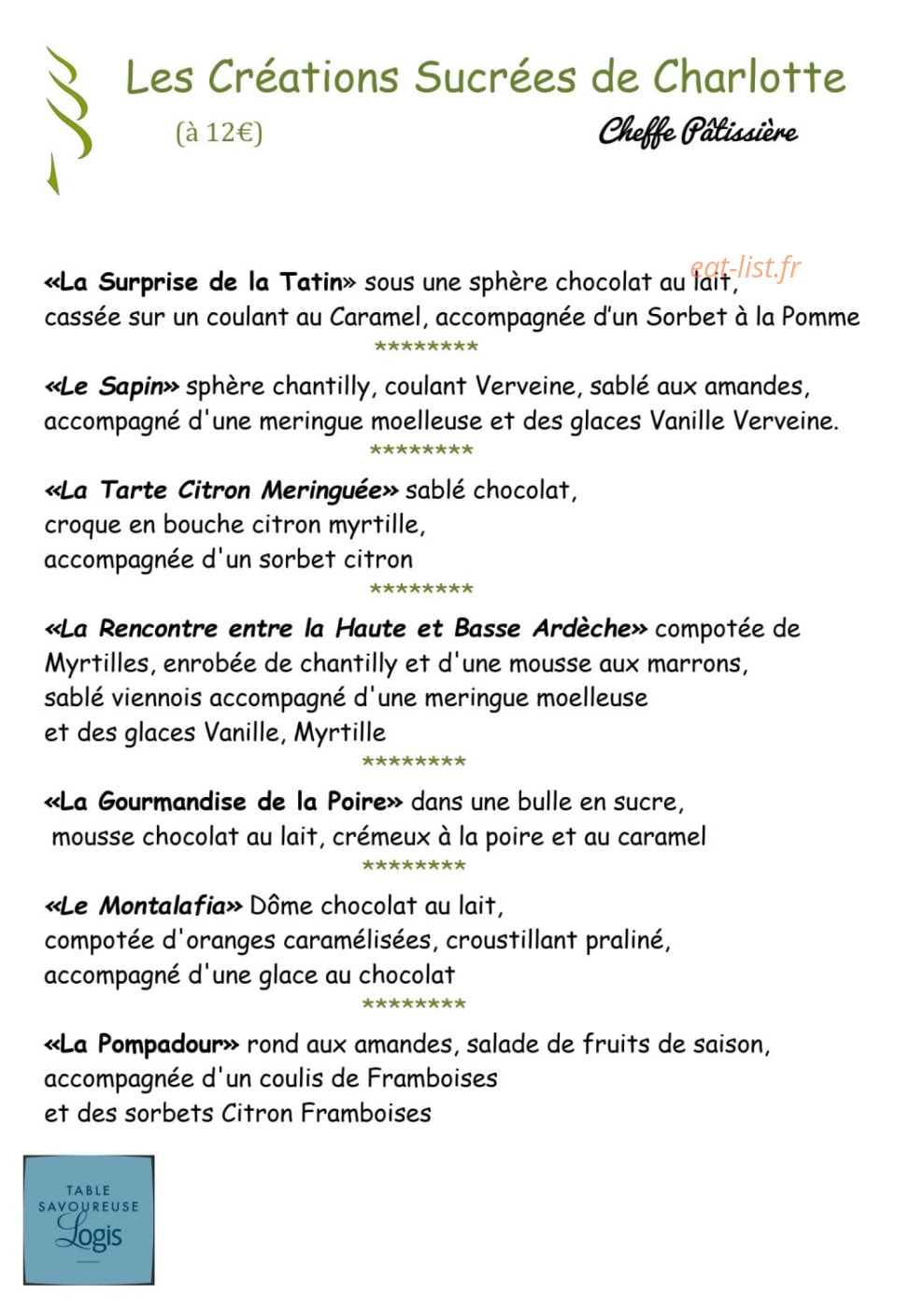 Hôtel des Sapins — carte page 6
