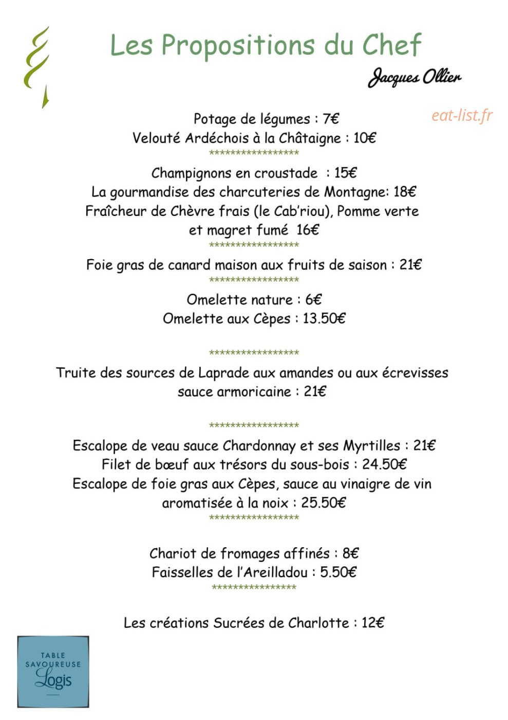 Hôtel des Sapins — carte page 5