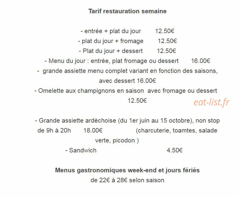 Au Relais Saint Andre — carte page 1