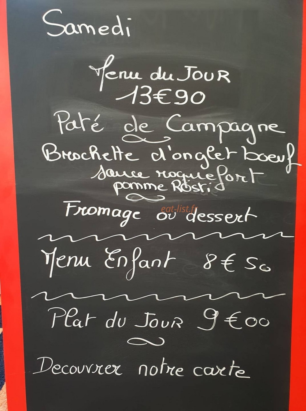 Bar De L'europe — carte page 1