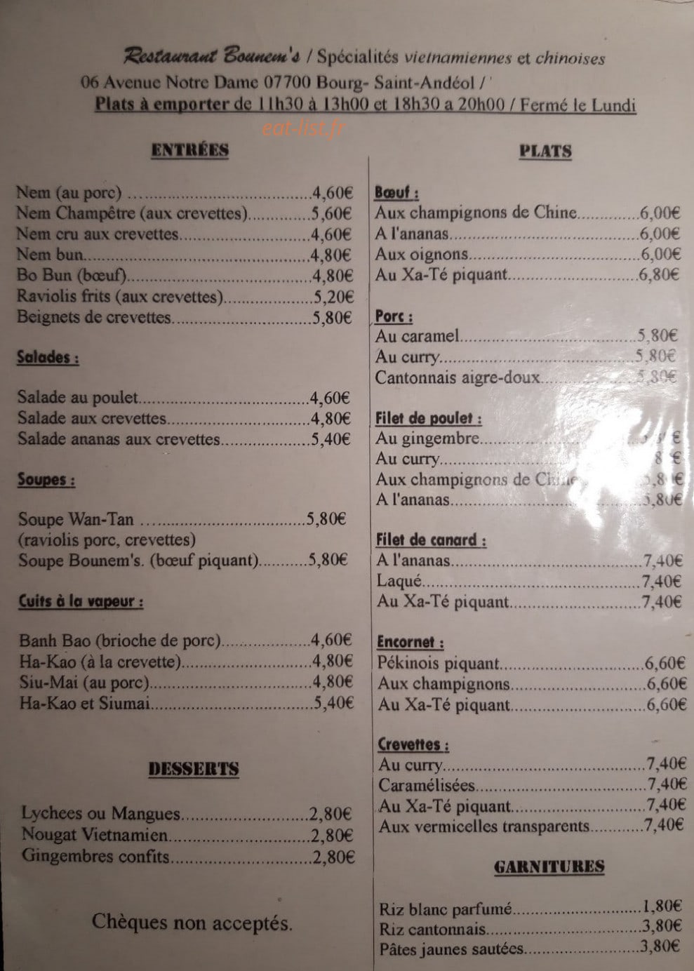 Bou Nem's — carte page 2