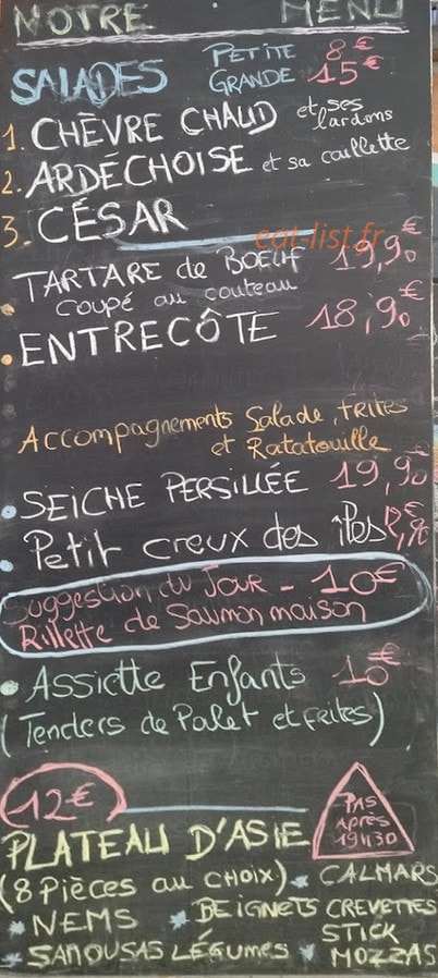 La Petite Curière — carte page 1