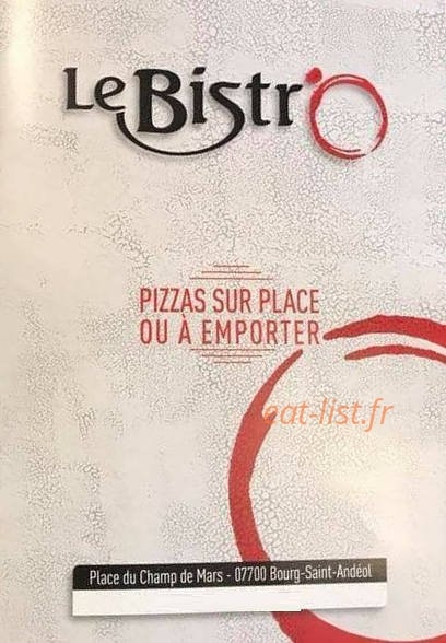 Le Bistr'0 — carte page 1