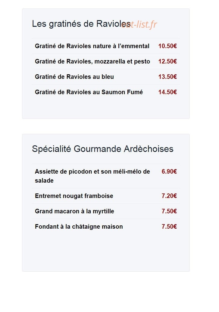 Le Clos des Oliviers — carte page 4