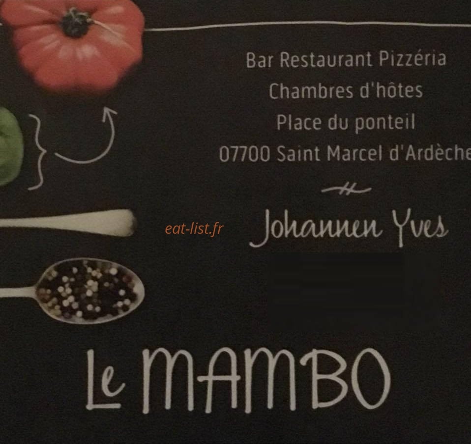Le Mambo — carte page 1