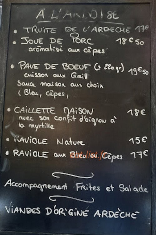 Bistrot le Trempe Q — carte page 1