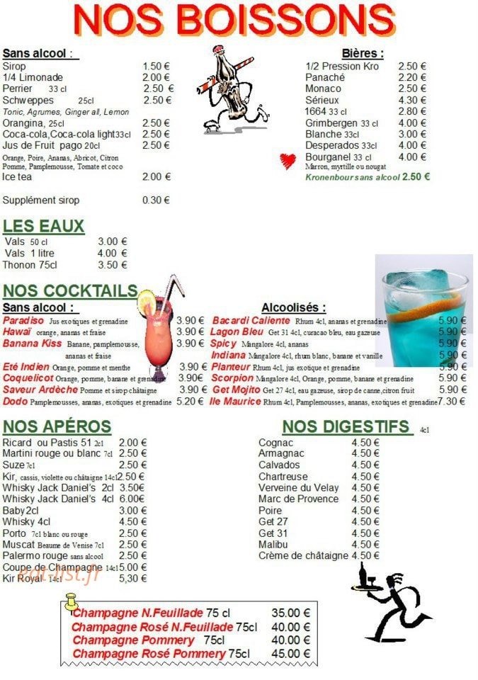 La Guinguette du Moulin — carte page 5