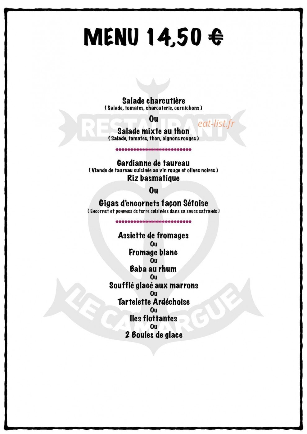 Le Camargue — carte page 2