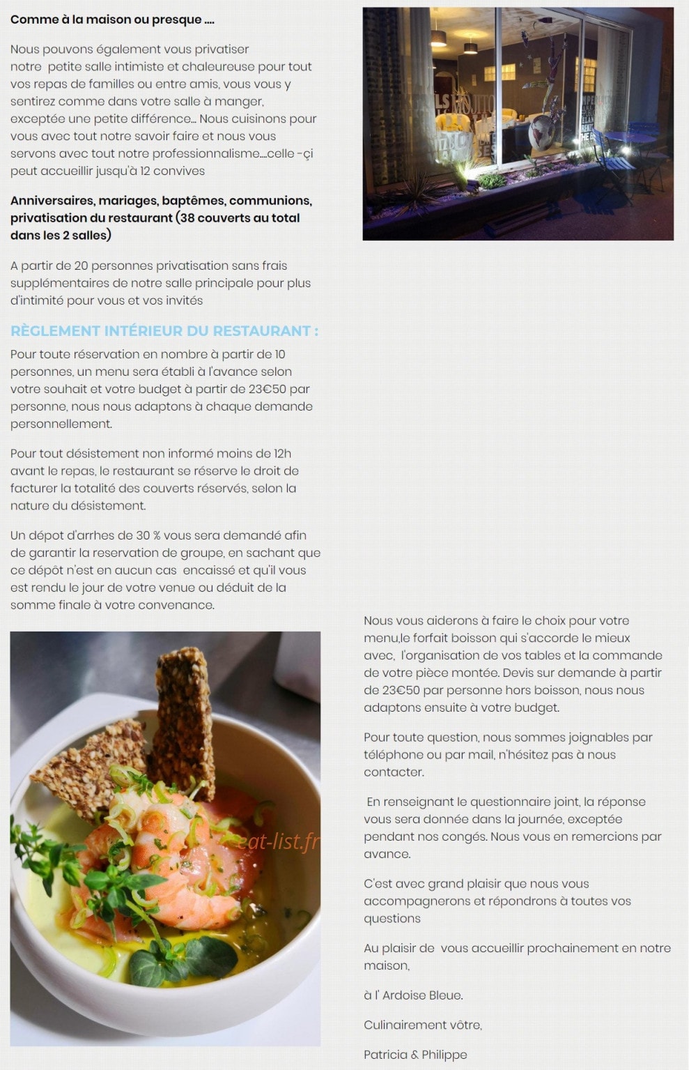 L’Ardoise Bleue — carte page 5