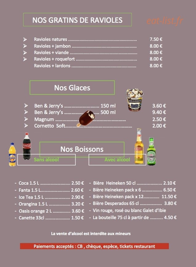 Sta's Pizz'Burg — carte page 4
