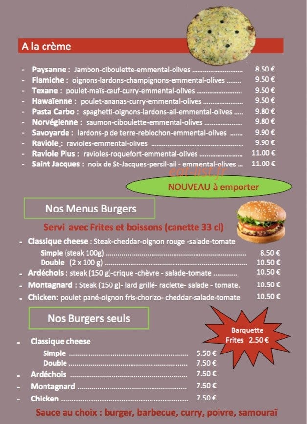 Sta's Pizz'Burg — carte page 3