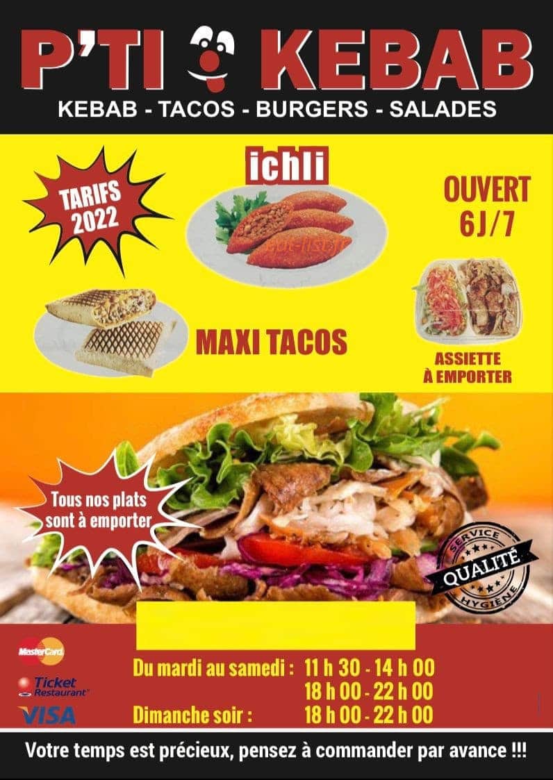 P'ti kebab — carte page 1
