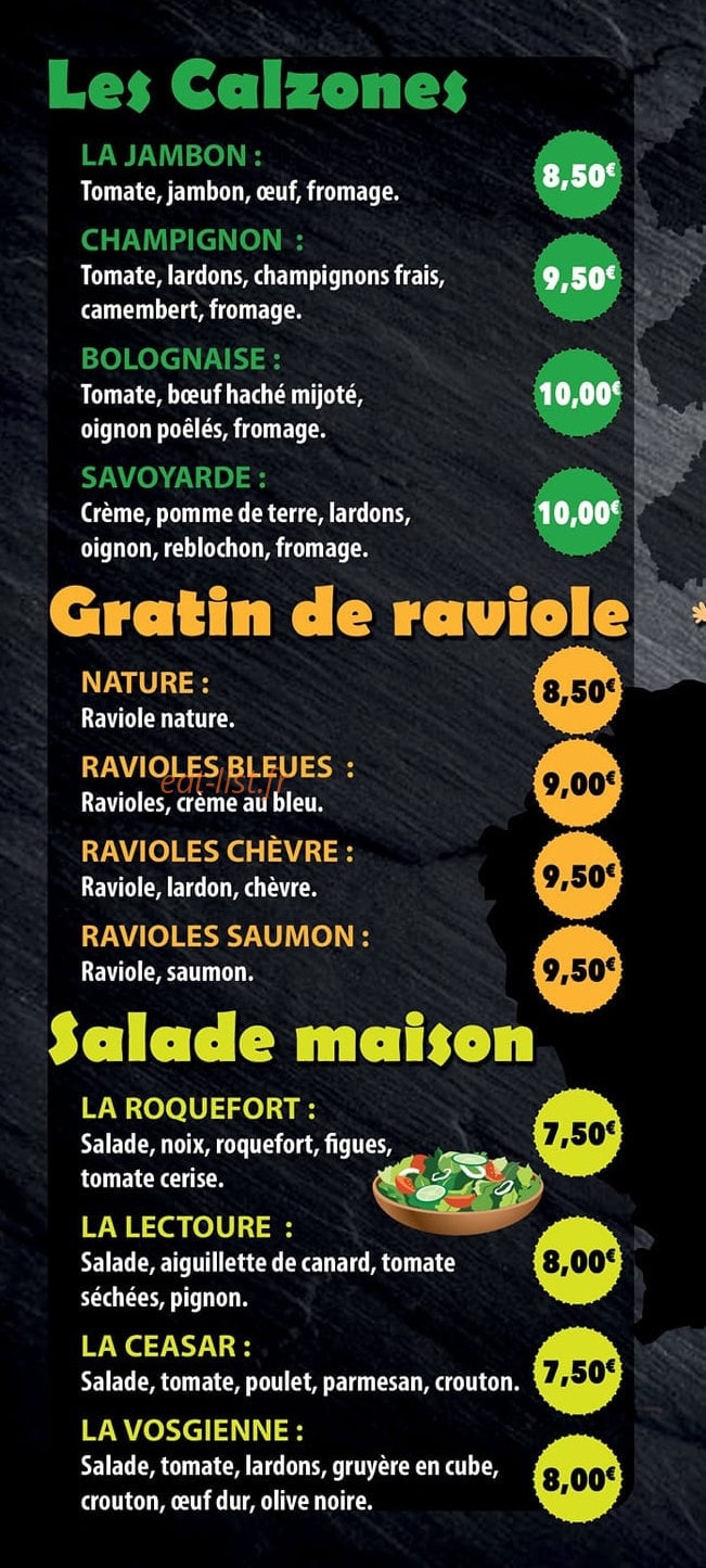 Pizza l'Ardechoise — carte page 2
