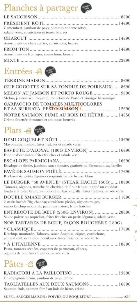58 Avenue — carte page 1