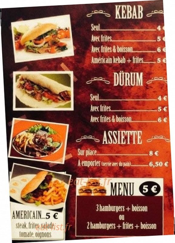 Anadolou Kebab — carte page 2
