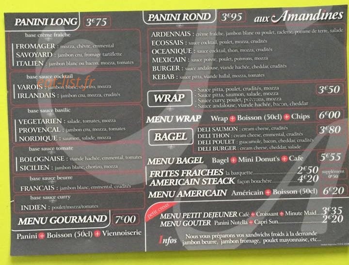 Aux Amandines — carte page 2