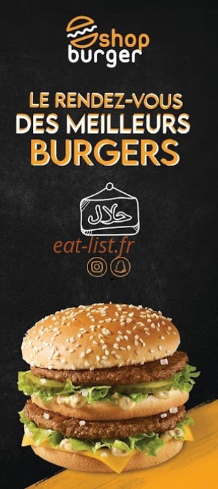Burger shop — carte page 1