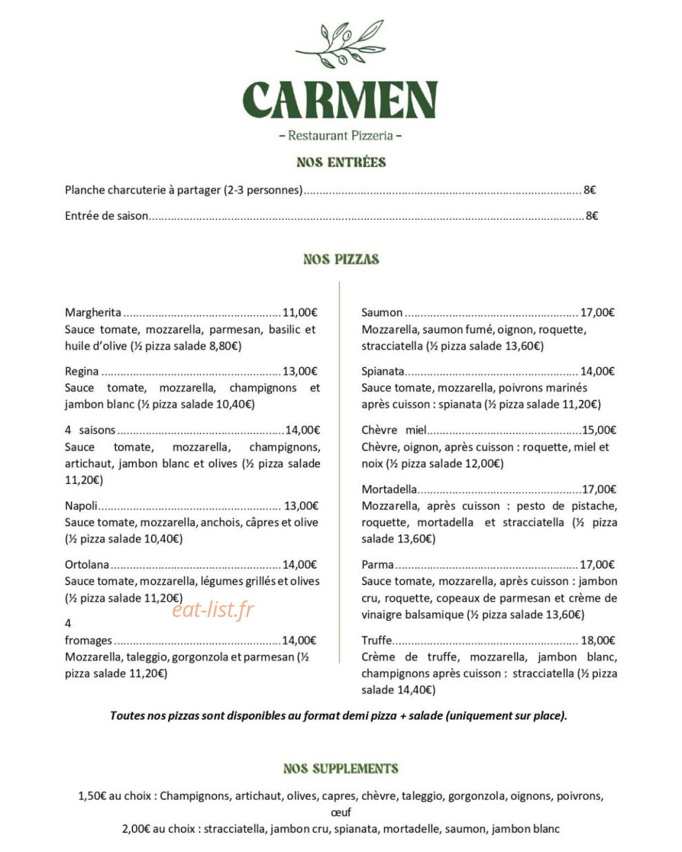 Carmen — carte page 1