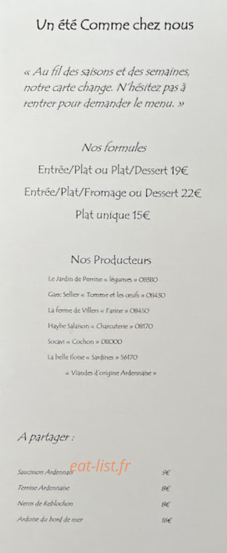Comme chez nous — carte page 2