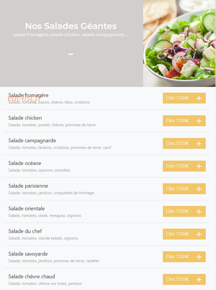Food time — carte page 10