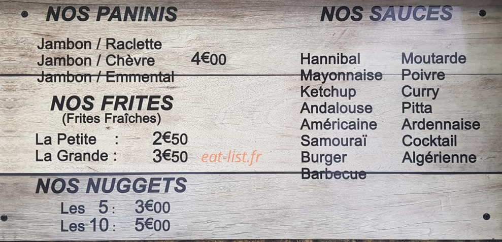 Friterie Saint Julien — carte page 5