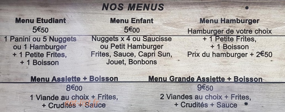Friterie Saint Julien — carte page 3