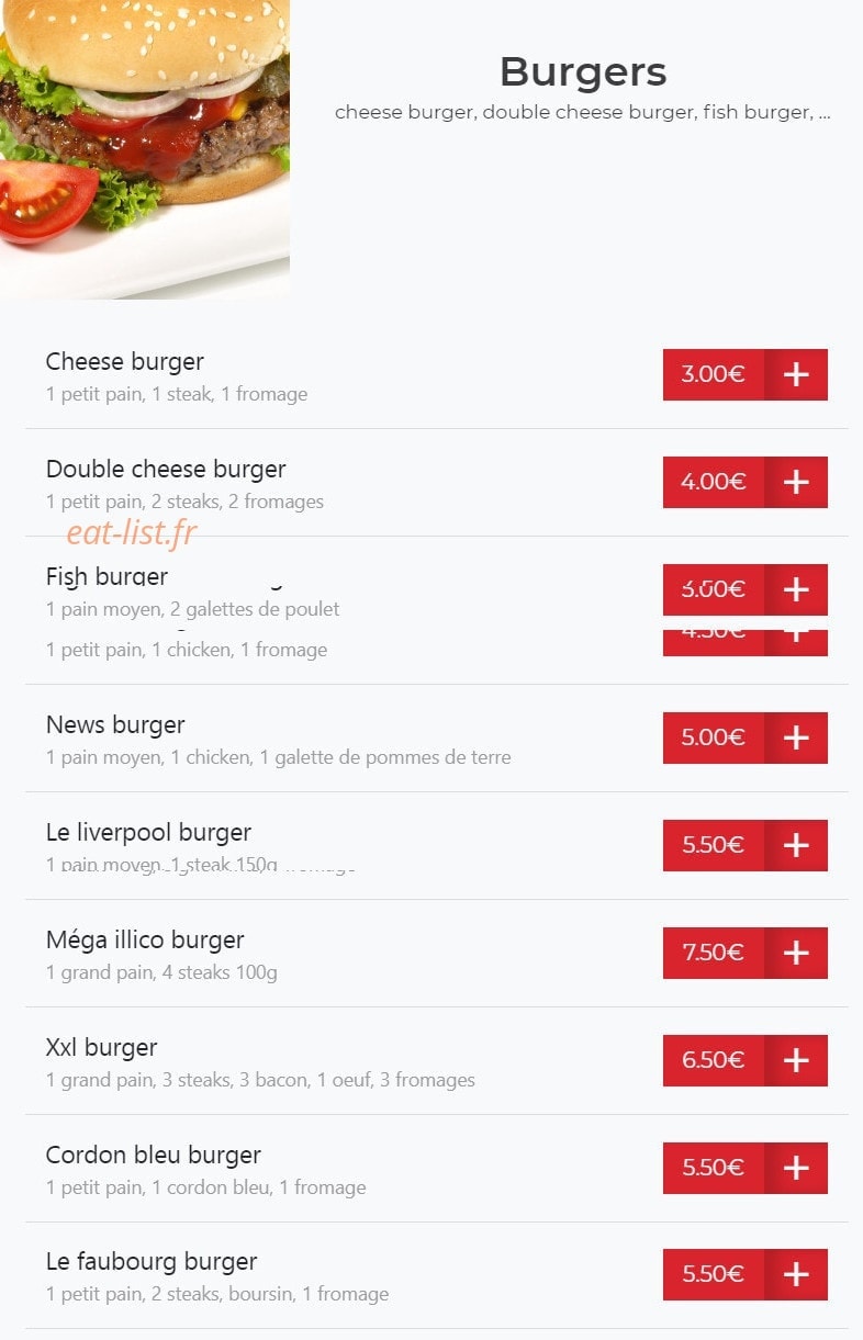 Illico Resto — carte page 14