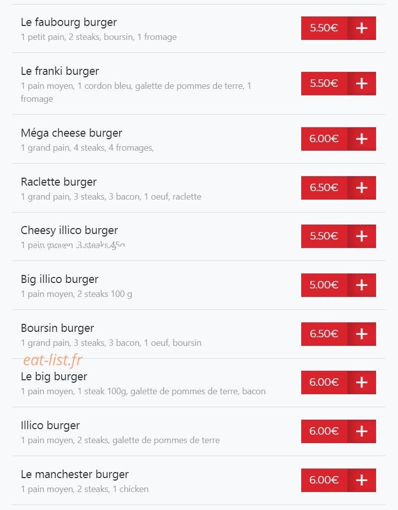 Illico Resto — carte page 5
