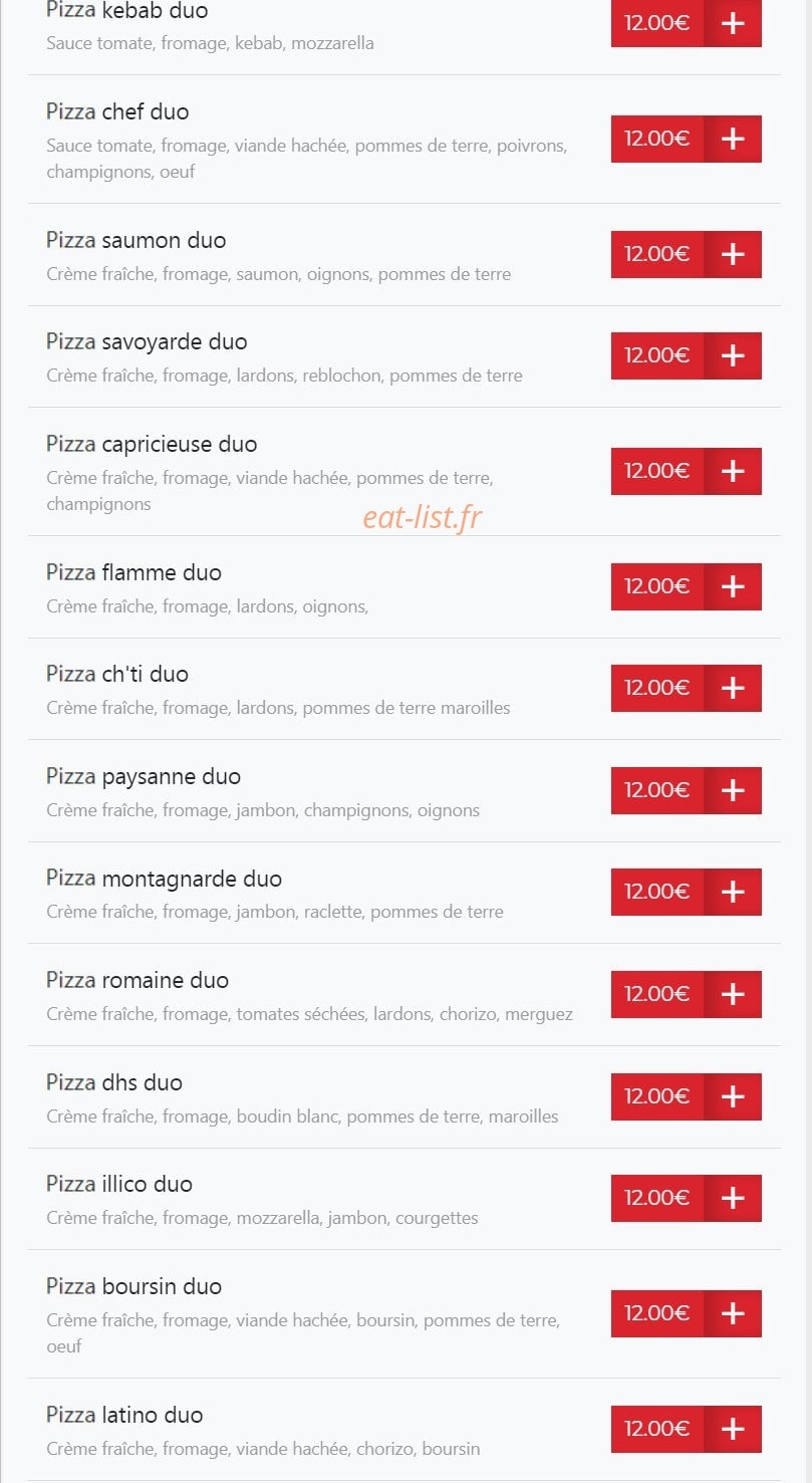 Illico Resto — carte page 8