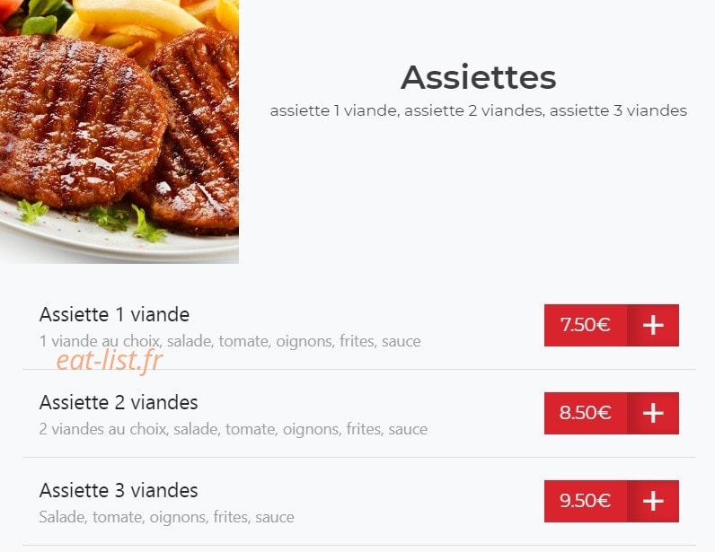 Illico Resto — carte page 1