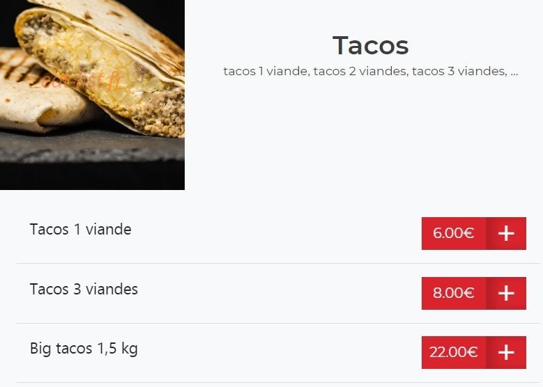 Illico Resto — carte page 21