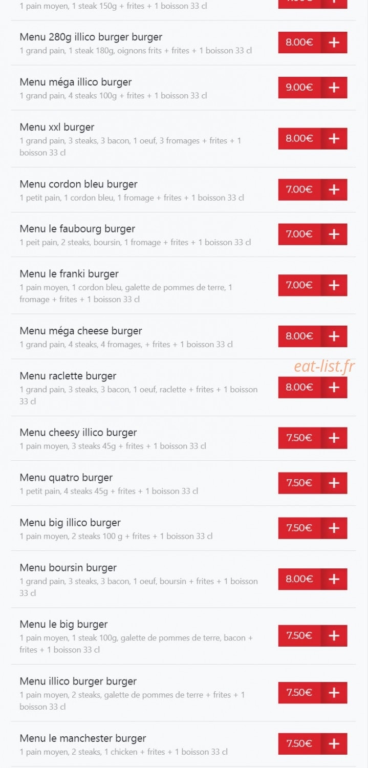 Illico Resto — carte page 15