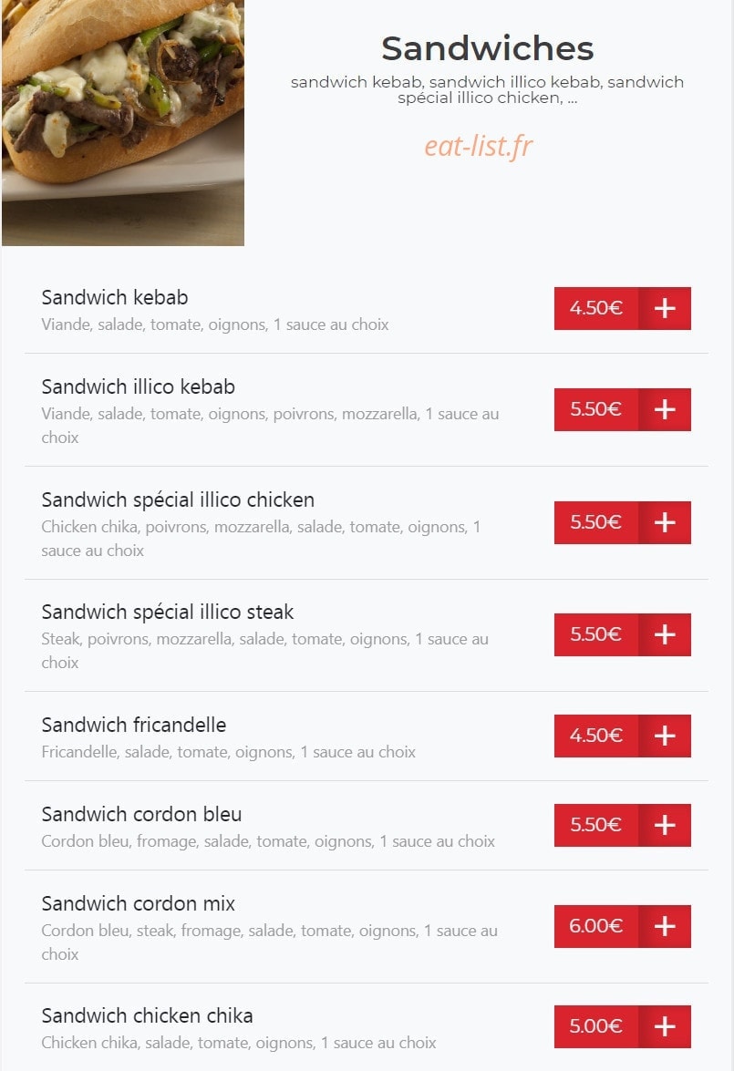 Illico Resto — carte page 22