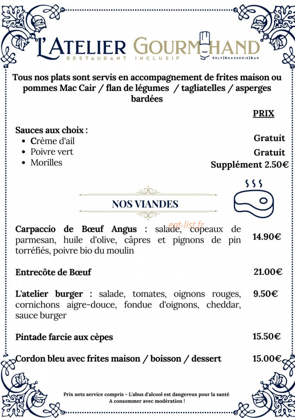 L'atelier Gourm'Hand — carte page 3