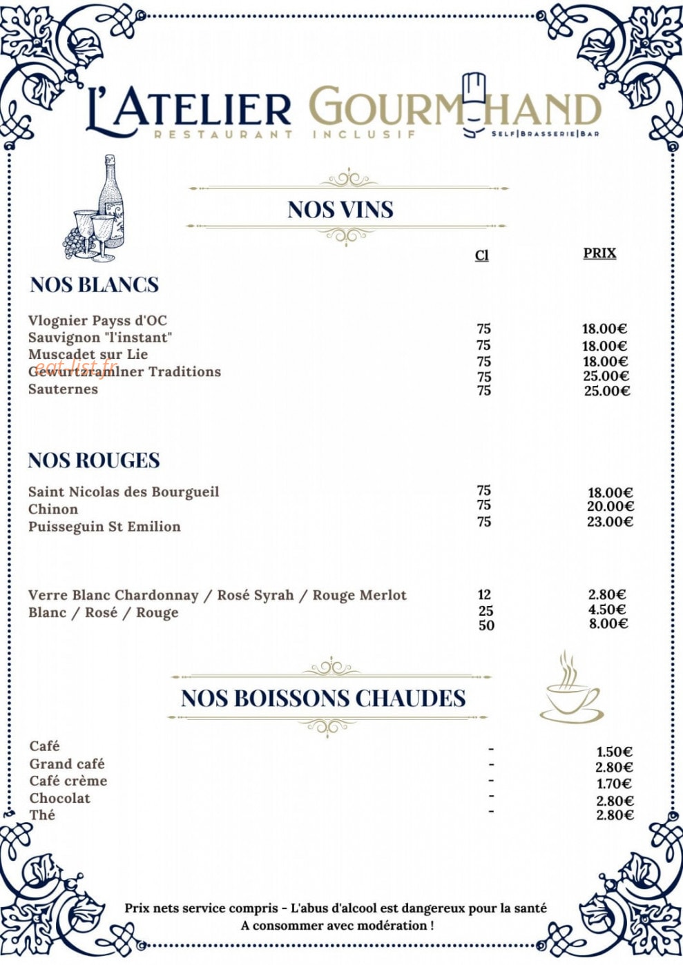L'atelier Gourm'Hand — carte page 8