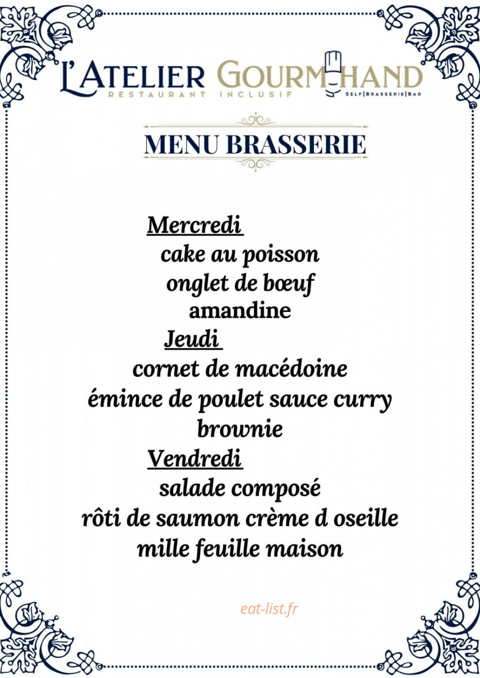 L'atelier Gourm'Hand — carte page 9