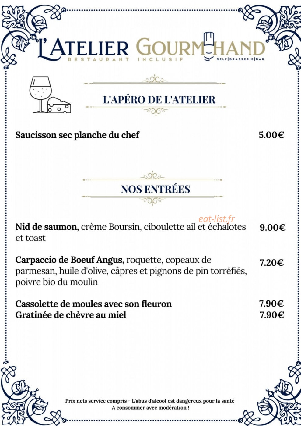 L'atelier Gourm'Hand — carte page 2