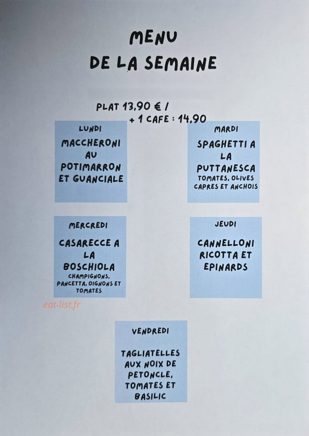 La Maison Raphaël — carte page 1