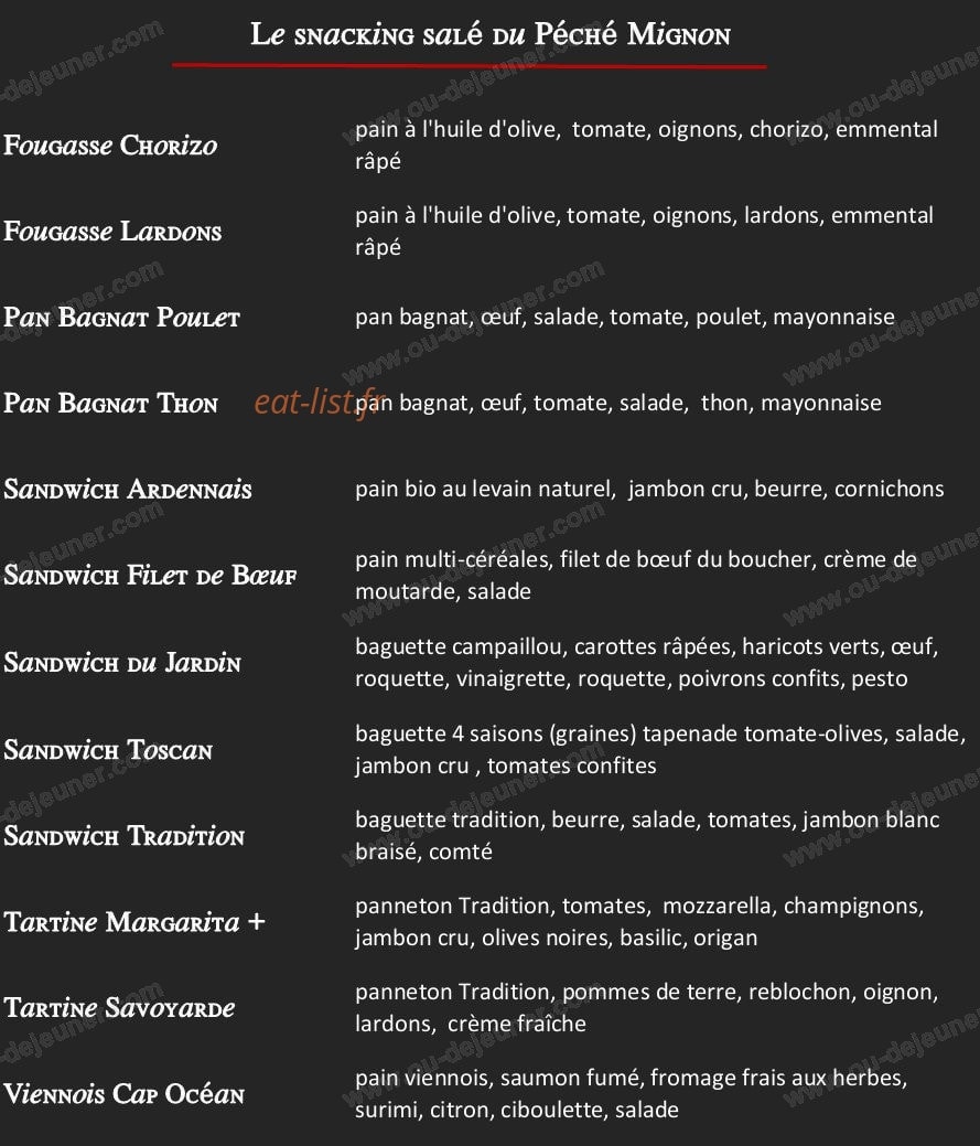 Le Péché Mignon — carte page 4