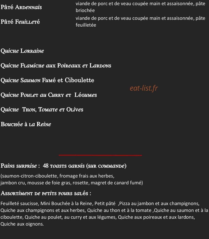 Le Péché Mignon — carte page 5