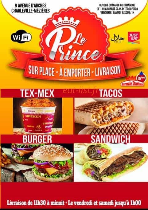 Le Prince Kebab — carte page 1