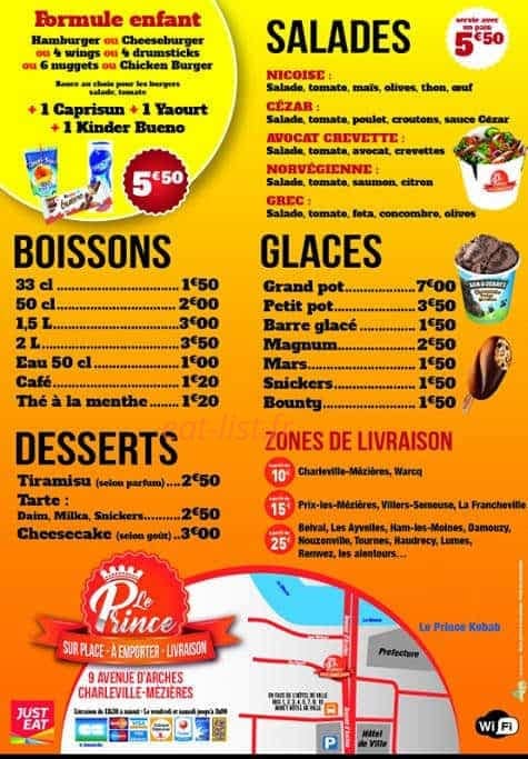 Le Prince Kebab — carte page 2