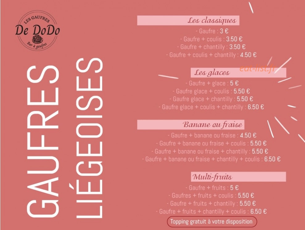 Les gaufres de Dodo — carte page 2