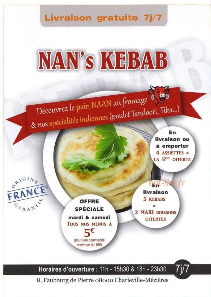 Nan's tacos — carte page 1