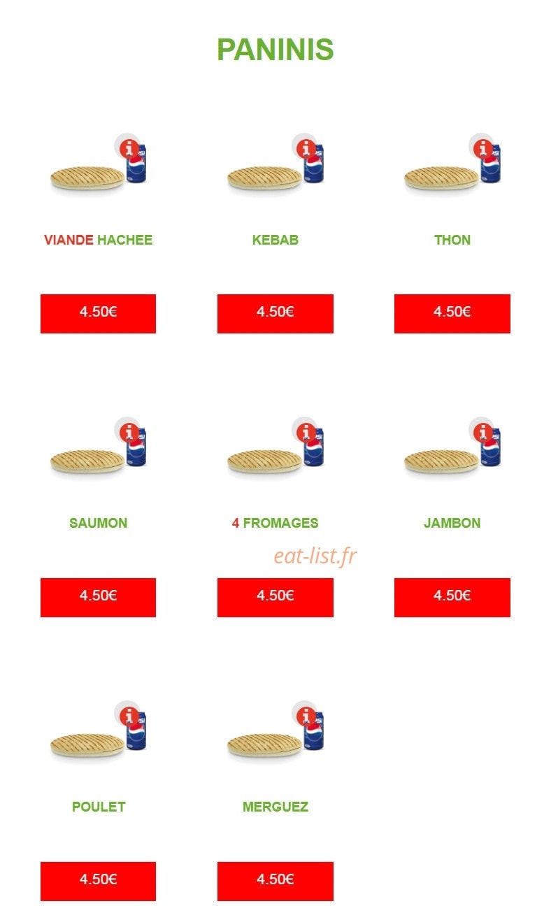Pronto Pizza — carte page 6